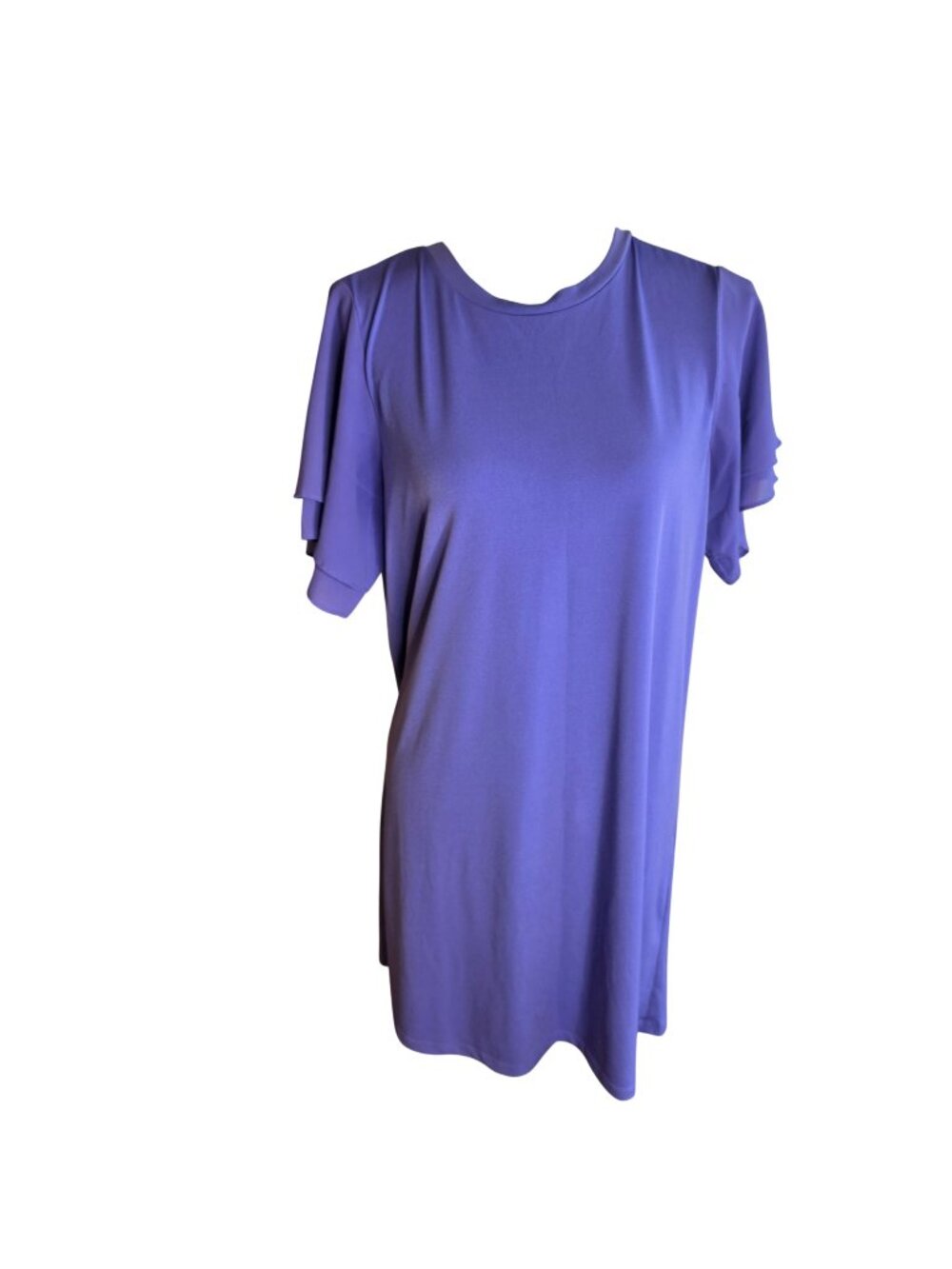 MICHAEL Michael Kors Periwinkle Flutter Sleeve Knit T-Shirt Dress Casual Sz M
